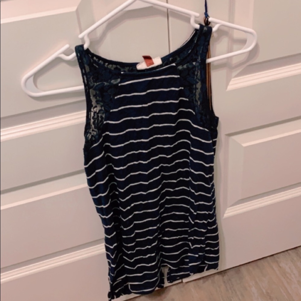 Blue and White Stripped Tank Top